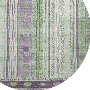 HomeRoots 8' X 10' Colorful Striped Washable Area Rug with UV Protection – Perfect for High-Traffic Spaces! 709544