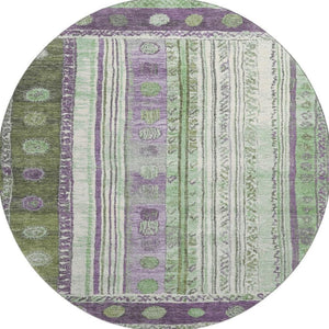 HomeRoots 8' X 10' Colorful Striped Washable Area Rug with UV Protection – Perfect for High-Traffic Spaces! 709544