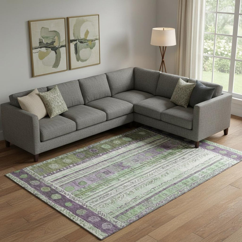 HomeRoots 10' X 14' Colorful Striped Washable Area Rug with UV Protection – Durable, Stylish, & Easy to Clean! 709546