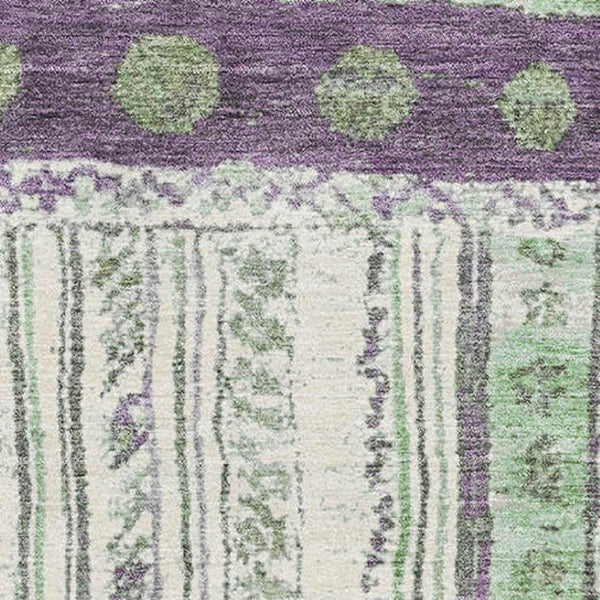 HomeRoots 10' X 14' Colorful Striped Washable Area Rug with UV Protection – Durable, Stylish, & Easy to Clean! 709546