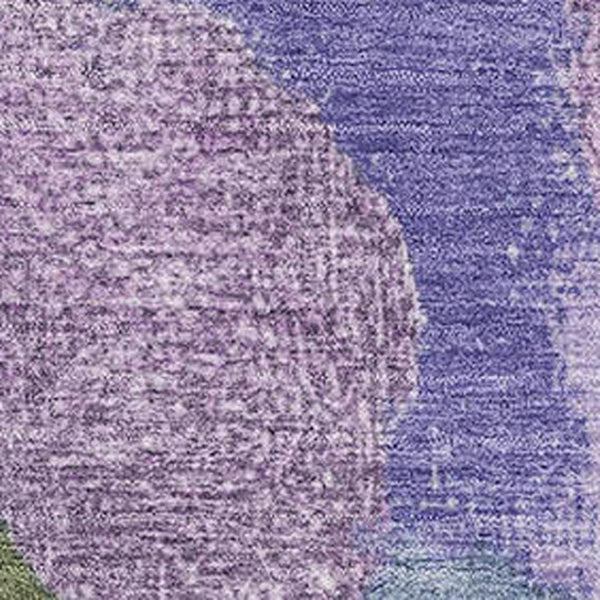 HomeRoots 8' Stylish Abstract Round Rug in Lavender, Olive Green & Ivory - Washable, UV Protected & Durable 709585