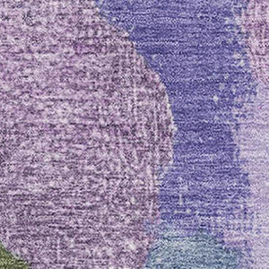 HomeRoots 10' X 14' Modern Abstract Area Rug in Lavender, Olive Green & Ivory - Washable, UV-Protected & Stylish 709588