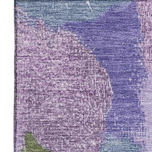 HomeRoots 10' X 14' Modern Abstract Area Rug in Lavender, Olive Green & Ivory - Washable, UV-Protected & Stylish 709588