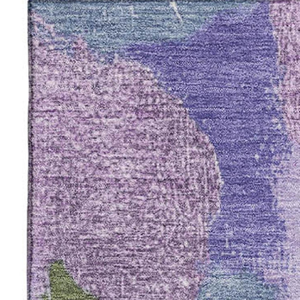 HomeRoots 10' X 14' Modern Abstract Area Rug in Lavender, Olive Green & Ivory - Washable, UV-Protected & Stylish 709588