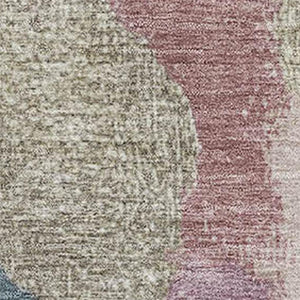 HomeRoots 8' Mauve Beige Blush Abstract Round Rug - Washable, UV Protected, Durable, Stain Resistant Design 709591