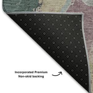 HomeRoots 9' X 12' Contemporary Mauve Beige Blush Abstract Area Rug - Washable, Stain Resistant & UV Protected 709593