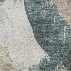 HomeRoots 9' X 12' Contemporary Mauve Beige Blush Abstract Area Rug - Washable, Stain Resistant & UV Protected 709593