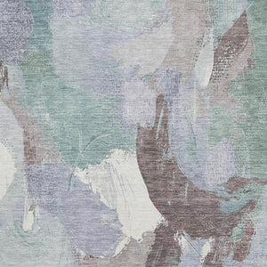 HomeRoots 5' X 8' Stylish Pale Aqua Abstract Area Rug - Washable, UV-Protected, Non-Slip, Stain Resistant! 709596