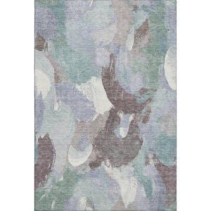 HomeRoots 10' X 14' Abstract Area Rug in Pale Aqua, Brown & Ivory - UV Protected, Washable, Stain Resistant Design 709600