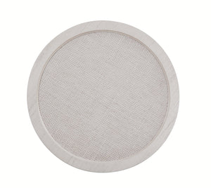 Basset Mirror Korey Round Dining Table - Stylish Modern Boho & Coastal Design With Glass Top For 4-6 Adults White Rubberwood,Mindi Veneers,Box Weave Cane,Glass 7096-700-887