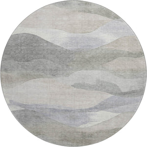 HomeRoots 8' X 10' Washable Area Rug - Modern Beige Gray Ivory Design with UV Protection for Active Homes 709610