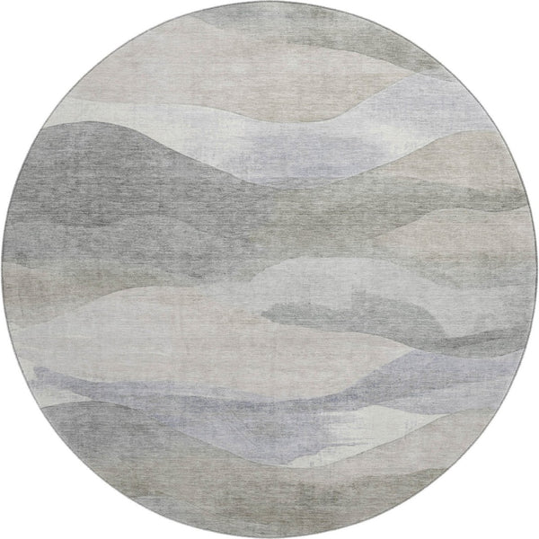 HomeRoots 8' X 10' Washable Area Rug - Modern Beige Gray Ivory Design with UV Protection for Active Homes 709610