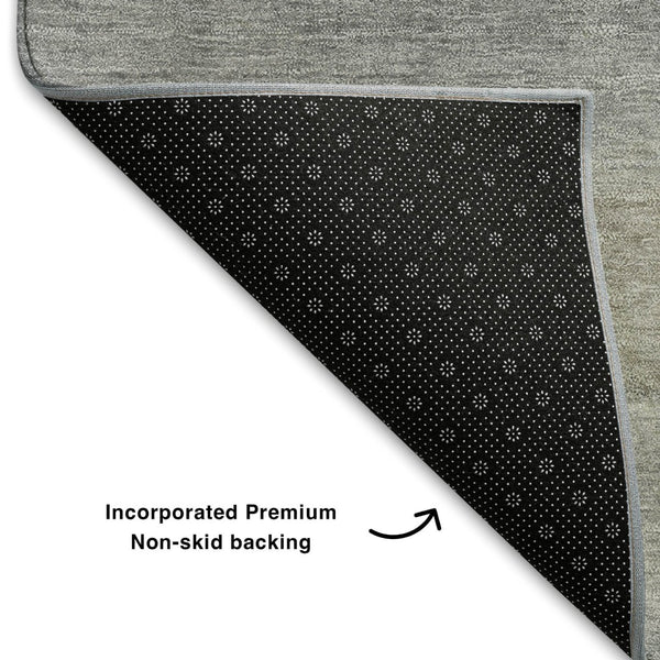 HomeRoots 8' X 10' Washable Area Rug - Modern Beige Gray Ivory Design with UV Protection for Active Homes 709610