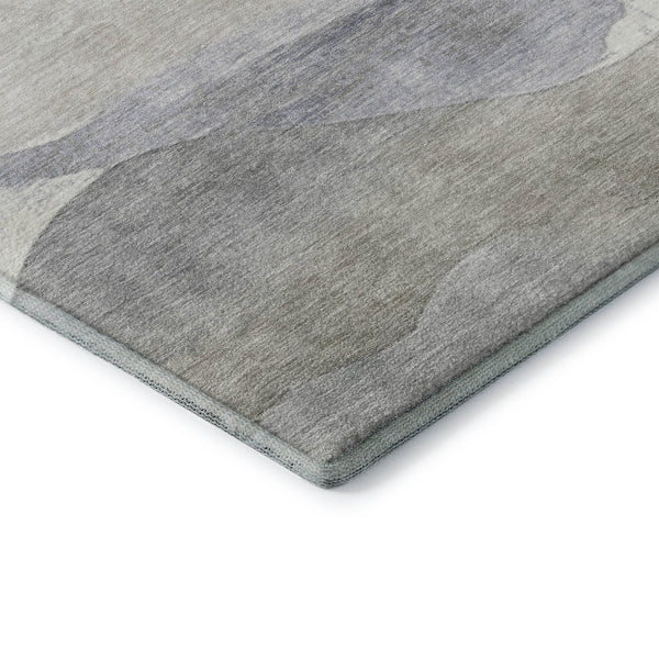 HomeRoots 8' X 10' Washable Area Rug - Modern Beige Gray Ivory Design with UV Protection for Active Homes 709610