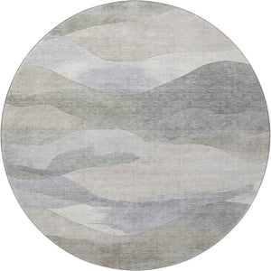 HomeRoots 8' X 10' Washable Area Rug - Modern Beige Gray Ivory Design with UV Protection for Active Homes 709610