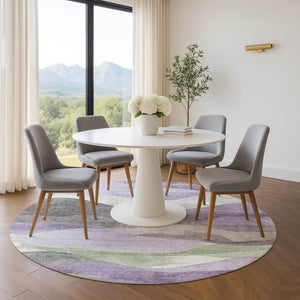 HomeRoots 8' X 10' Washable Purple Sage and Gray Abstract Area Rug with UV Protection - Stylish & Durable Design 709622