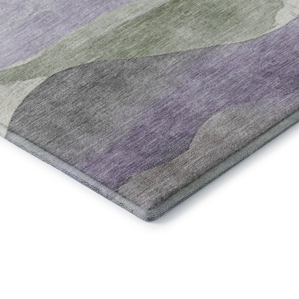 HomeRoots 9' X 12' Purple Sage and Gray Abstract Area Rug - Washable, UV Protected, Ideal for Kids & Pets! 709623