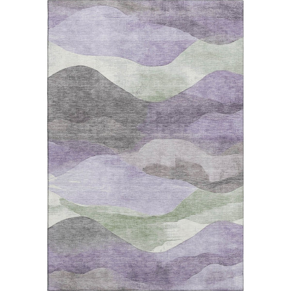 HomeRoots 10' X 14' Purple Sage & Gray Washable Area Rug - Stain-Resistant, UV Protected, Perfect for Busy Homes! 709624