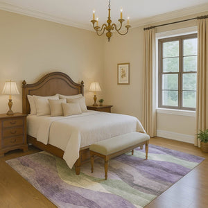 HomeRoots 10' X 14' Purple Sage & Gray Washable Area Rug - Stain-Resistant, UV Protected, Perfect for Busy Homes! 709624