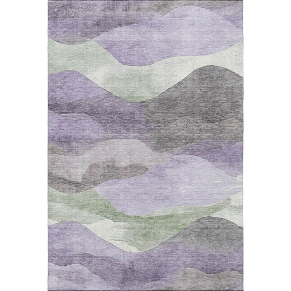 HomeRoots 10' X 14' Purple Sage & Gray Washable Area Rug - Stain-Resistant, UV Protected, Perfect for Busy Homes! 709624