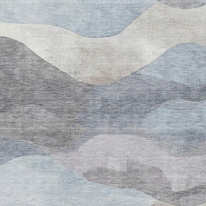 HomeRoots 10' Sky Blue Beige Ivory Abstract Area Rug - Washable, UV Protected, Durable for High-Traffic Homes 709630
