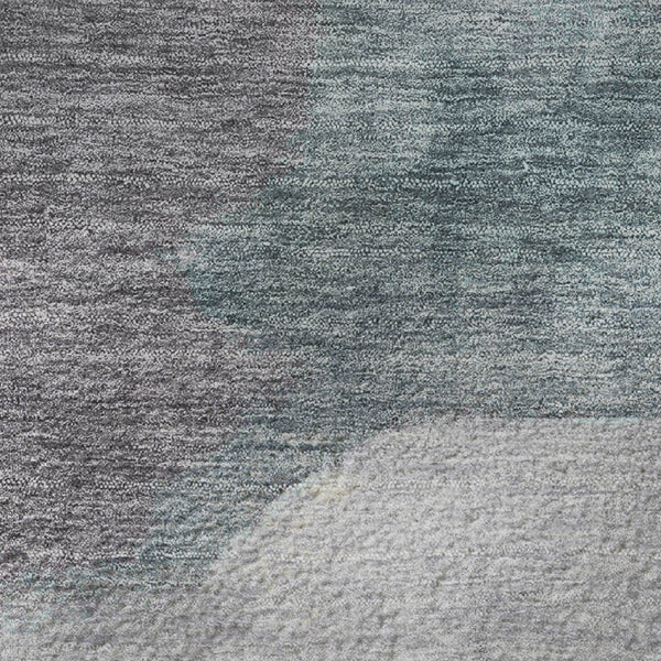 HomeRoots 8' X 10' Modern Teal Beige Ivory Abstract Washable Area Rug with UV Protection for Easy Care Living 709640