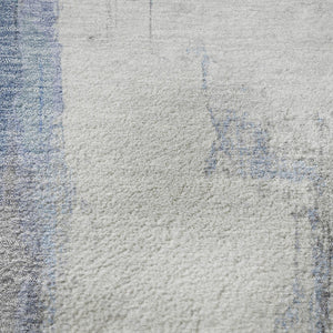 HomeRoots 8' X 10' Washable Area Rug in Denim Blue, Gray & Ivory - UV Protected for High-Traffic Spaces! 709646
