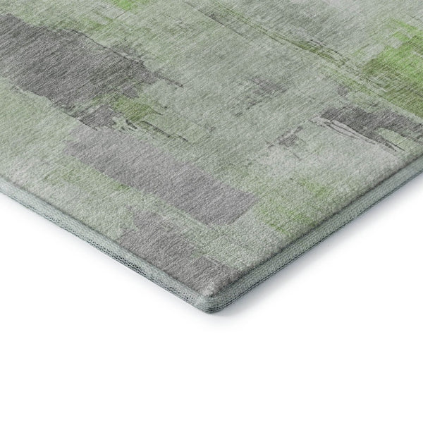 HomeRoots 8' X 10' Modern Abstract Washable Area Rug in Green, Gray & Ivory - UV Protected, Stain Resistant! 709652