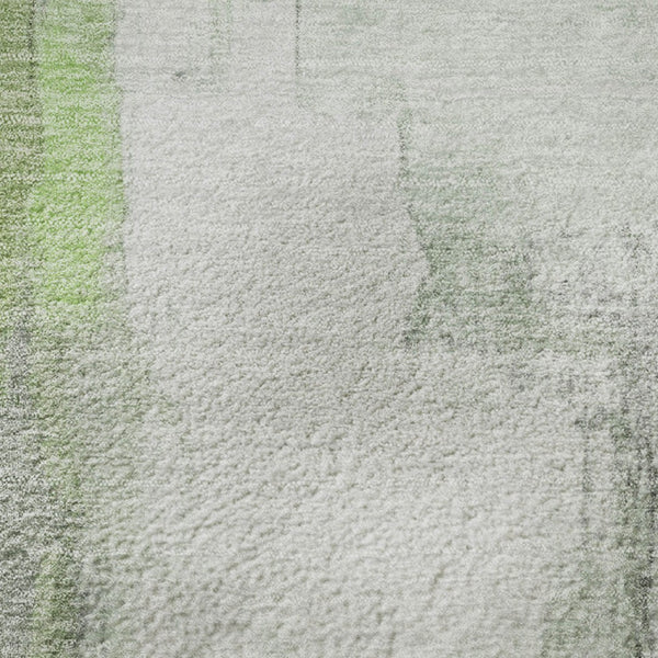 HomeRoots 8' X 10' Modern Abstract Washable Area Rug in Green, Gray & Ivory - UV Protected, Stain Resistant! 709652
