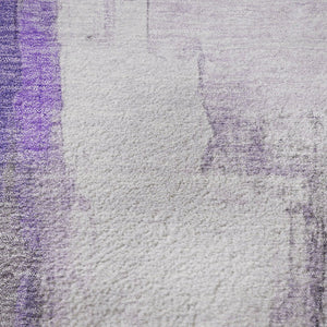 HomeRoots 8' X 10' Elegant Lavender Gray & Ivory Abstract Area Rug - Washable, UV Protected, Stain Resistant 709664