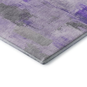 HomeRoots 10' X 14' Modern Lavender Gray & Ivory Abstract Area Rug – Washable, UV-Protected, Durable Design 709666