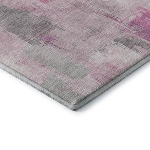 HomeRoots 9' Modern Abstract Washable Area Rug in Pink, Gray & Ivory – UV Protected, Soft & Stain Resistant 709671