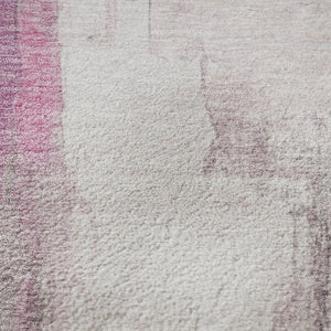 HomeRoots 9' Modern Abstract Washable Area Rug in Pink, Gray & Ivory – UV Protected, Soft & Stain Resistant 709671