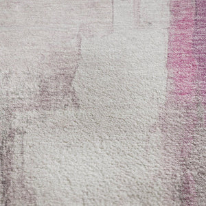 HomeRoots 9' Modern Abstract Washable Area Rug in Pink, Gray & Ivory – UV Protected, Soft & Stain Resistant 709671