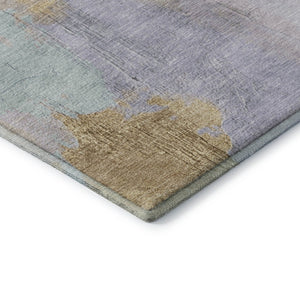 HomeRoots 10' Contemporary Lavender Gold Charcoal Abstract Area Rug - Washable, UV Protected & Stain Resistant 709690