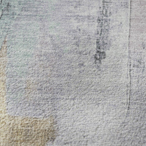 HomeRoots 10' Contemporary Lavender Gold Charcoal Abstract Area Rug - Washable, UV Protected & Stain Resistant 709690