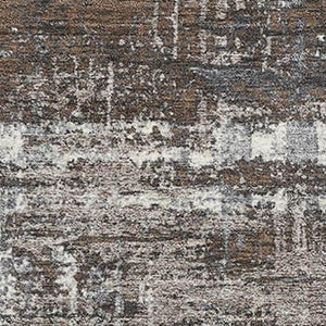 HomeRoots 5' X 8' Modern Brown Taupe Gray Geometric Area Rug - Washable, UV Protected, Durable, Non-Slip Design 709698