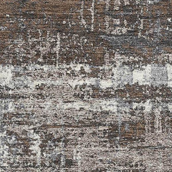 HomeRoots 5' X 8' Modern Brown Taupe Gray Geometric Area Rug - Washable, UV Protected, Durable, Non-Slip Design 709698