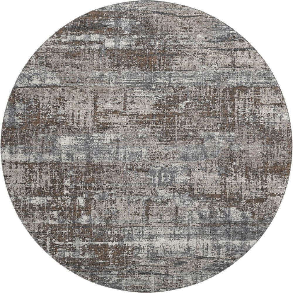 HomeRoots 8' X 10' Modern Geometric Area Rug in Brown Taupe & Gray – Washable, UV Protected, Durable Style 709700