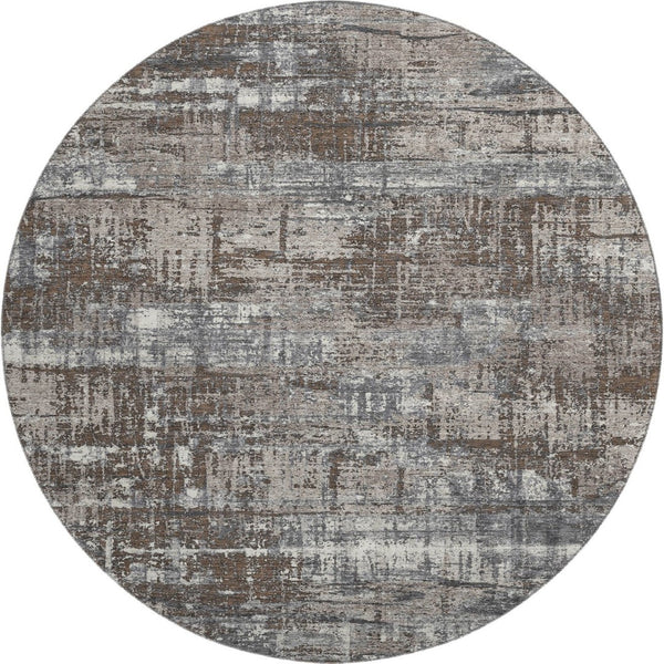 HomeRoots 8' X 10' Modern Geometric Area Rug in Brown Taupe & Gray – Washable, UV Protected, Durable Style 709700