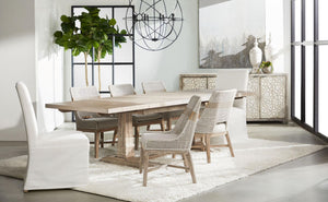 Essentials for Living Levi Slipcovered Dining Chair Set Upholstered Birch Base Livesmart Fabric Pair 7096UP.LPPRL/NGB