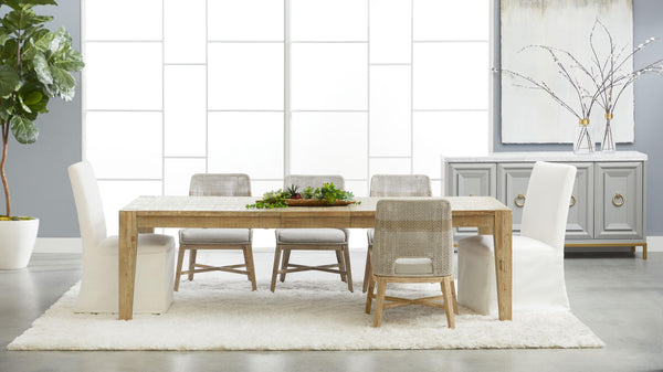 Essentials for Living Levi Slipcovered Dining Chair Set Upholstered Birch Base Livesmart Fabric Pair 7096UP.LPPRL/NGB