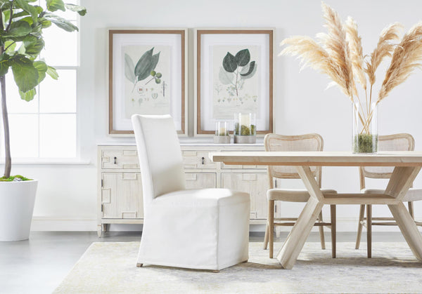 Essentials for Living Levi Slipcovered Dining Chair Set Upholstered Birch Base Livesmart Fabric Pair 7096UP.LPPRL/NGB