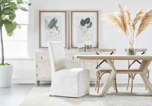 Essentials for Living Levi Slipcovered Dining Chair Set Upholstered Birch Base Livesmart Fabric Pair 7096UP.LPPRL/NGB