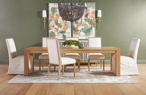 Essentials for Living Levi Slipcovered Dining Chair Set Upholstered Birch Base Livesmart Fabric Pair 7096UP.LPPRL/NGB
