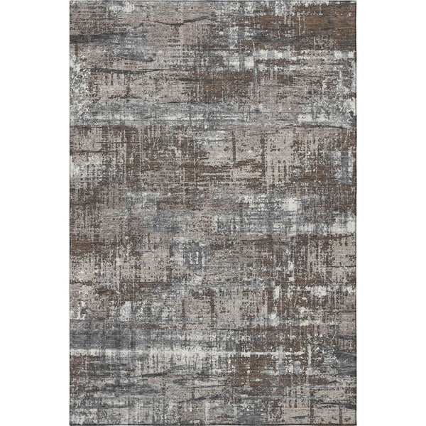 HomeRoots 9' Contemporary Brown Taupe & Gray Geometric Area Rug - Washable, UV-Protected, Stain-Resistant! 709701