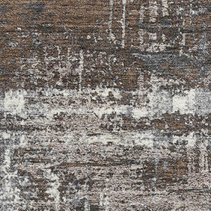 HomeRoots 10' X 14' Washable Area Rug in Brown Taupe & Gray - Modern Geometric Design with UV Protection 709702