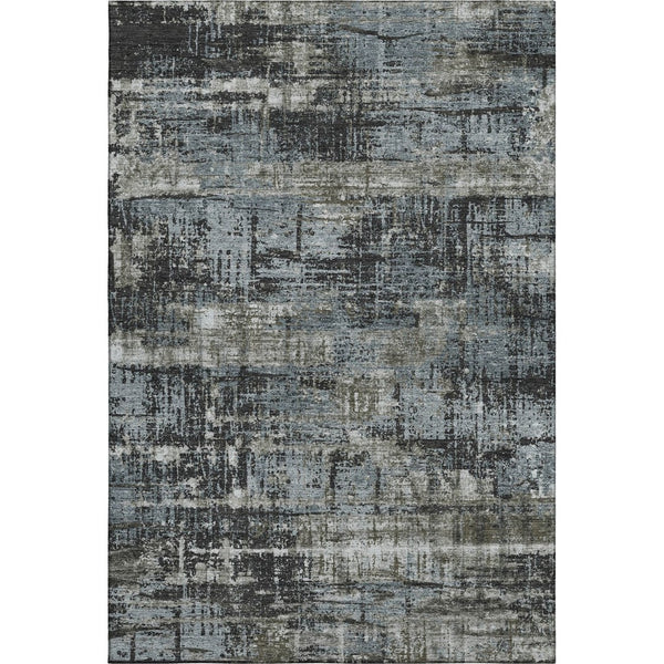 HomeRoots 5' X 8' Charcoal Gray & Taupe Geometric Washable Area Rug – Stylish, Durable, UV & Stain Resistant! 709704
