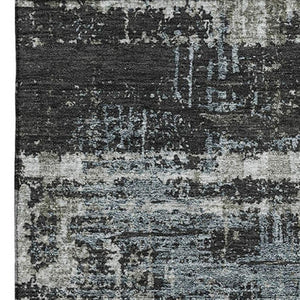 HomeRoots 5' X 8' Charcoal Gray & Taupe Geometric Washable Area Rug – Stylish, Durable, UV & Stain Resistant! 709704