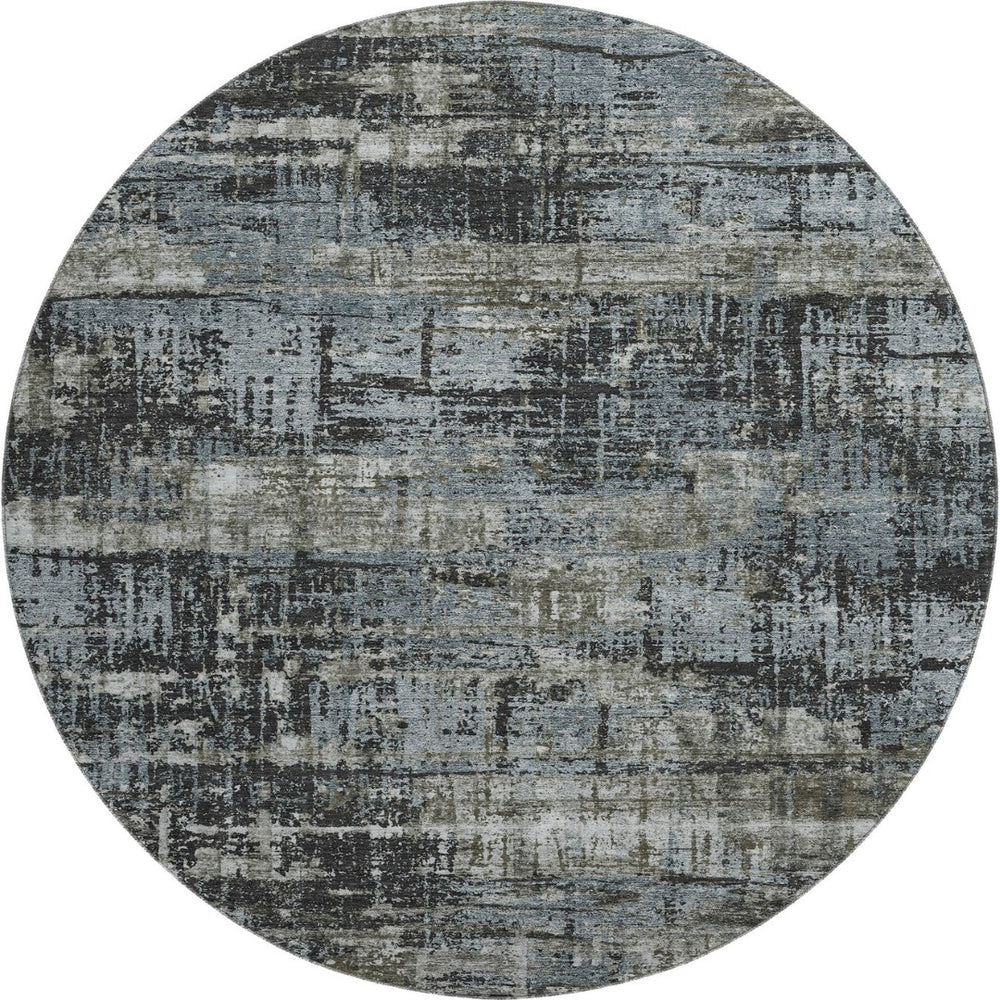 HomeRoots 8' X 10' Stylish Charcoal Gray & Taupe Geometric Washable Area Rug with UV Protection & Non-Slip Backing 709706